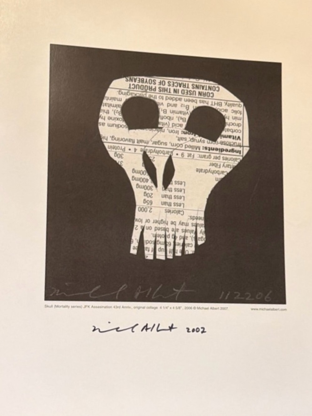 Michael Albert from his Cerealism 2006/7
Mortality Series, “Skull”